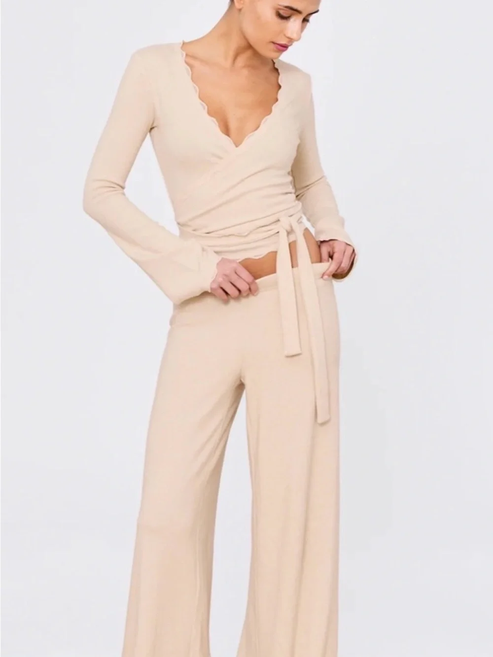 NWOT PHEPHE Wrap lounge set size small - Picture 1 of 4
